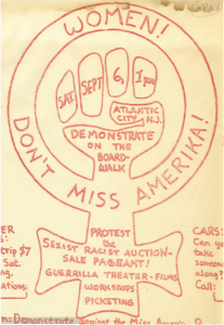 An excerpt from a digitized flier for the Miss America Protests, 1968-1969, in Atlantic City, New Jersey - part of the newly published Women’s Liberation Movement Print Culture collection