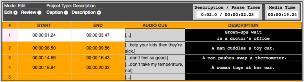 screenshot of the CADET interface