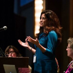 Woman speaking at the DLF Forum