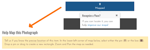 Example of two types of text soliciting location information from users in a public record